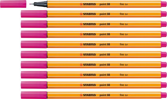 STABILO point 88 - Fineliner Premium - Fin 0 mm - Coffret Avec 10 Nieuwe  Couleurs