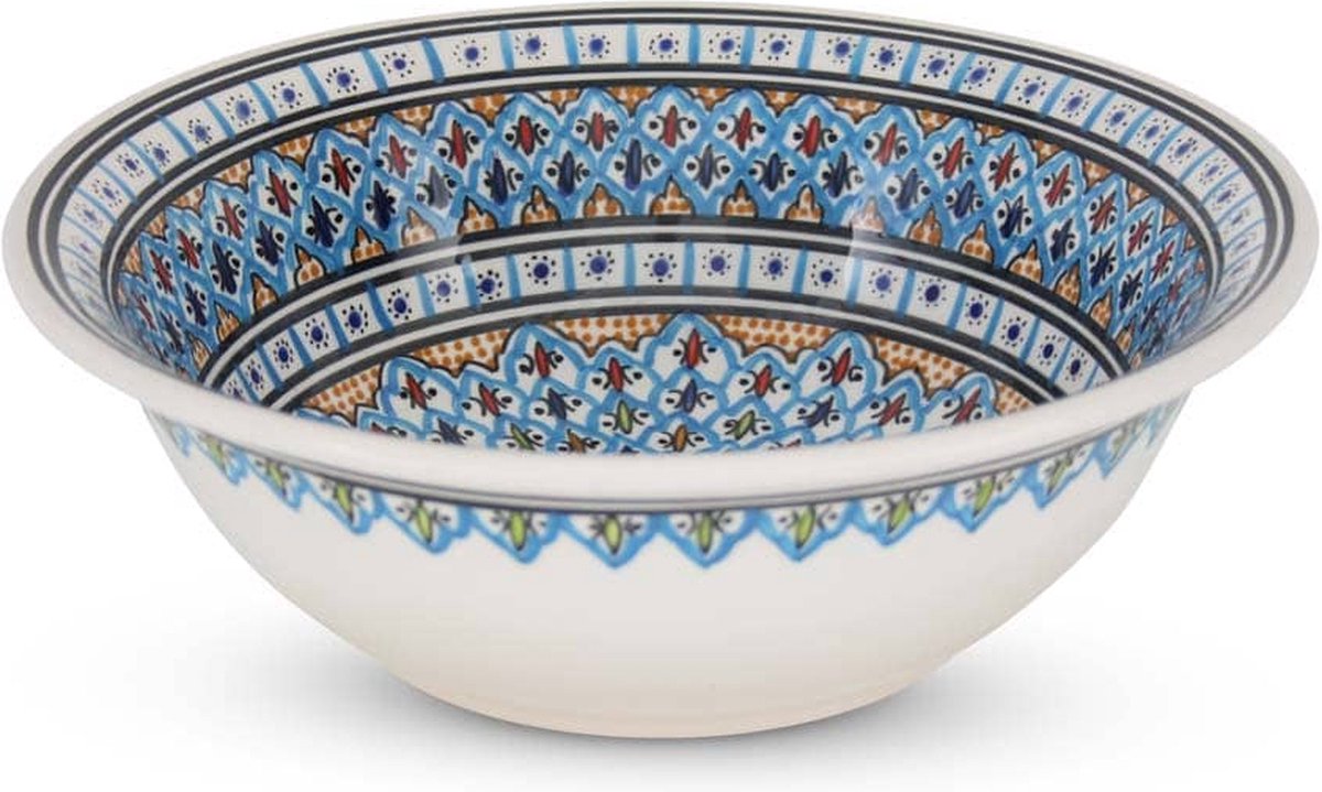 Safaary Marokkaanse Kom Blauw-Wit-Ø 30 x 10cm