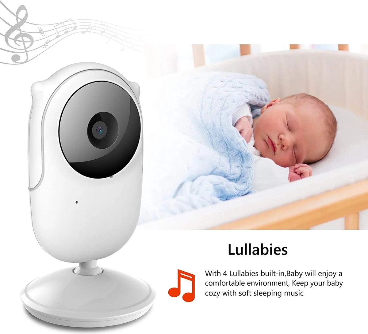 Babyfoon met camera draagbare camera LCD nachtzicht intercomfunctie draadloze thumbnail 5