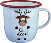 Kerst - Metalen Mok - Oh Deer - Drop - lintje: "Speciaal voor jou" - Cadeauverpakking