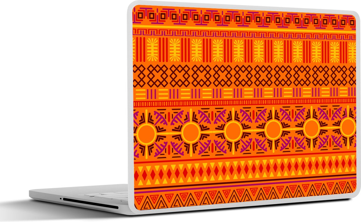 Laptop sticker - 14 inch - Patronen - Oranje - Zon - 32x5x23x5cm - Laptopstickers - Laptop skin - Cover