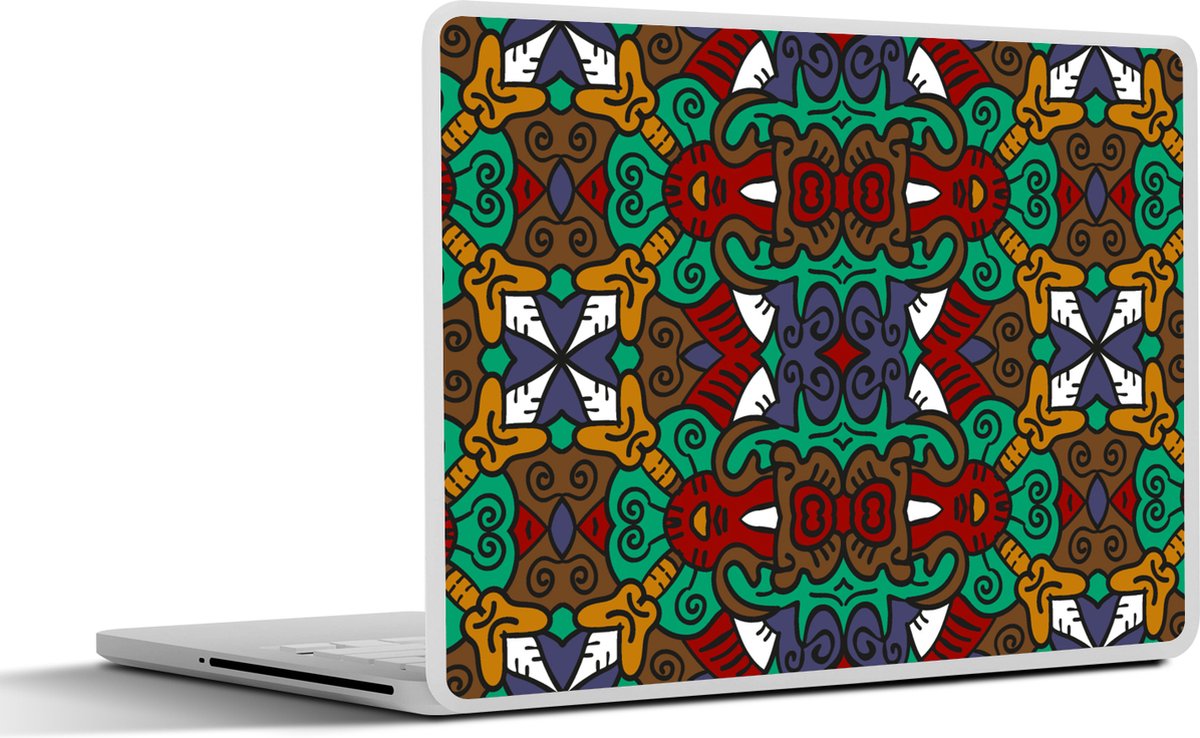 Laptop sticker - 17.3 inch - Afrika - Patronen - Abstract - Groen - 40x30cm - Laptopstickers - Laptop skin - Cover