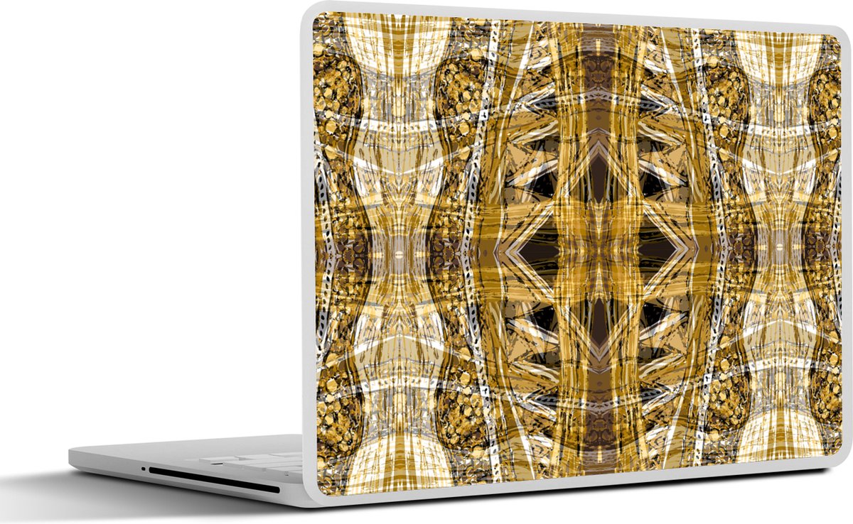 Laptop sticker - 10.1 inch - Goud - Afrika - Patronen - Dieren - 25x18cm - Laptopstickers - Laptop skin - Cover