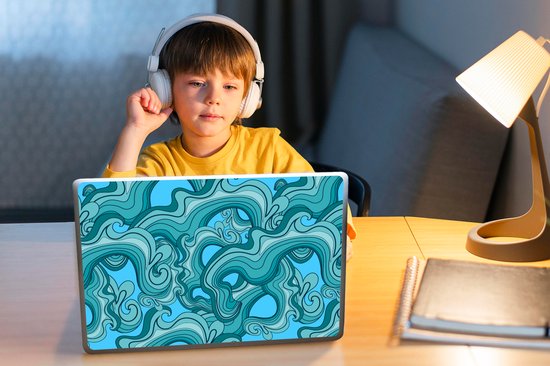 Laptop sticker - 10.1 inch - Zee - Patronen - Marmer print - 25x18cm - Laptopstickers - Laptop skin - Cover