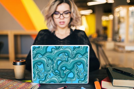 Laptop sticker - 10.1 inch - Zee - Patronen - Marmer print - 25x18cm - Laptopstickers - Laptop skin - Cover