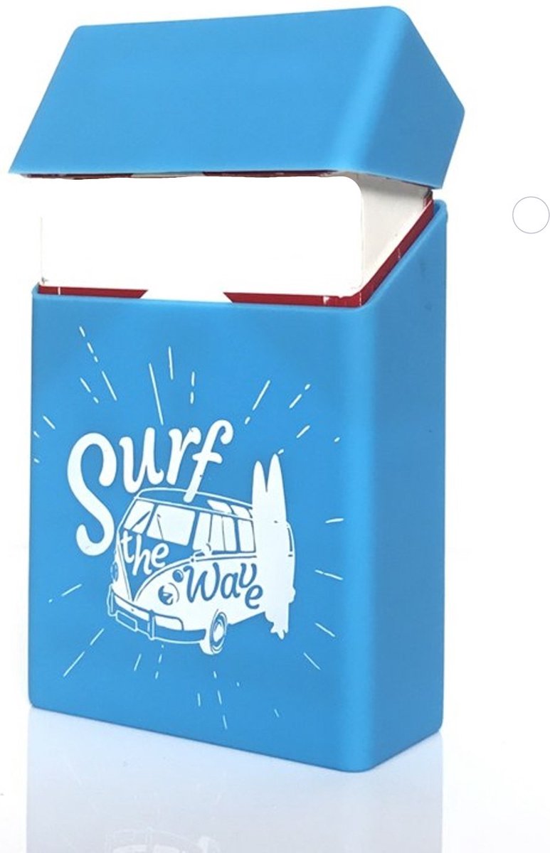 Goedkoopste Handige Siliconen Hoesje voor om Sigarettendoosje - Blauw Zomer - Sigaretten Opbergen - Silicoon Cover voor Sigarettendoosje – Beschermende Hoes – Blauw Zomer Design – Sigarettendoosjes – Beschermt Tegen Beschadigingen – Siliconen Cover