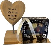 Vaderdag - Wooden Heart - Vader - Bonbons - Lint: Speciaal voor jou - Cadeauverpakking