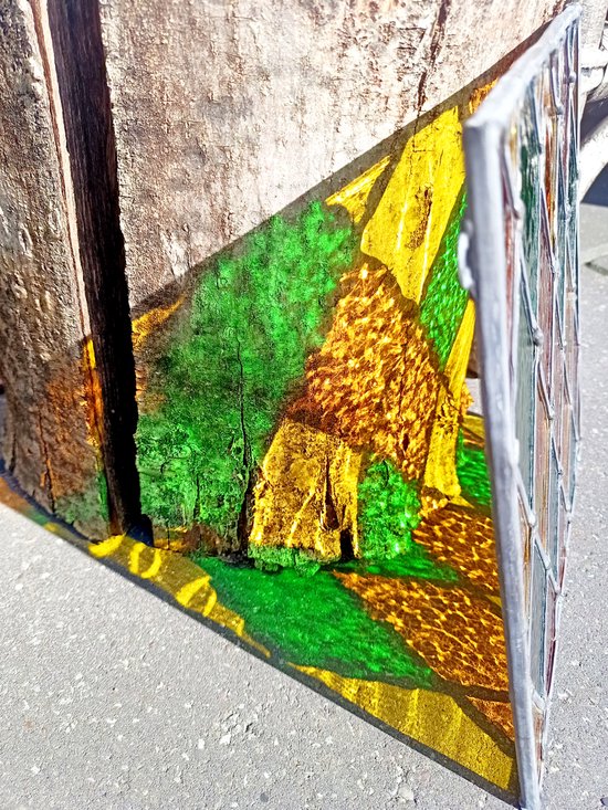 Glas in lood panel om voor je raam te hangen (1) - Glas