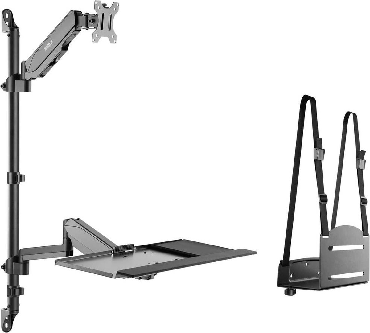 SpeaKa Professional SP-MM-710 Monitor-wandbeugel 1 stuks 43,2 cm (17) - 81,3 cm (32) In hoogte verstelbaar, Draaibaar, Toetsenbordhouder