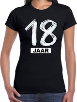 Bellatio Decorations 18 jaar verjaardag cadeau t-shirt zwart - dames XS
