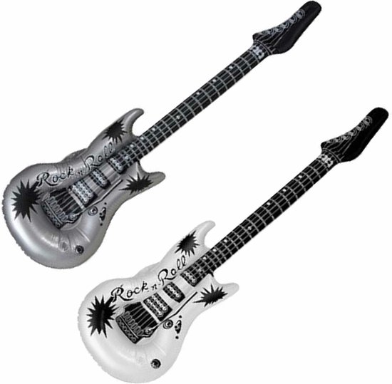 Guitare gonflable argent