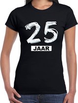 Bellatio Decorations 25 jaar verjaardag cadeau t-shirt zwart - dames XS