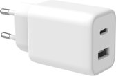 Accezz Snellader USB C / USB A 33W - Super krachtig en compact - 2 apparaten tegelijk laden - Oplader Apple iPhone / Samsung - Wit