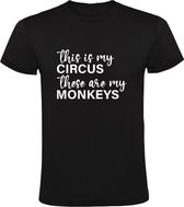 This is my circus Heren T-shirt | moeder | vader | kinderen | monkeys | klas | school | meester | juf | basisschool | grappig | Zwart