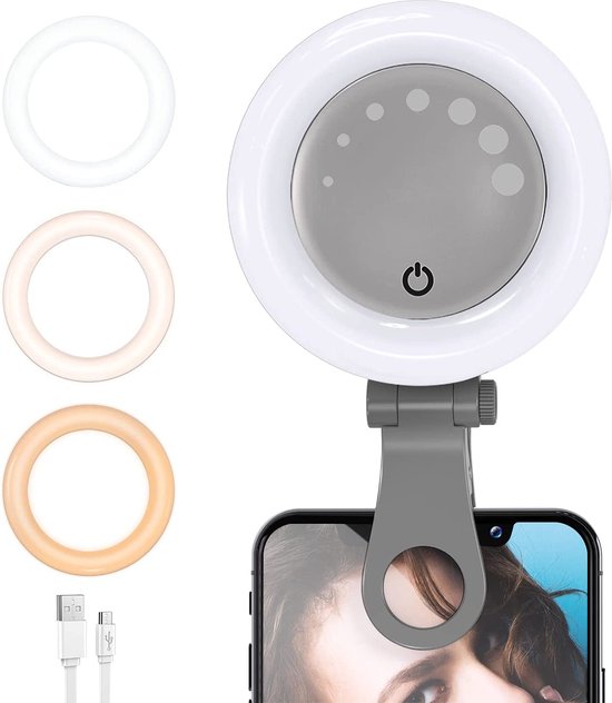 Ring Light Laptop Video Conference Light, LED Ring Light, Dimmable