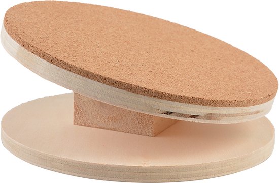 Ergonomische loopschijf voor knaagdieren kurk M - 25x25x7cm Houtkleurig