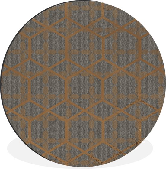 WallCircle - Wandcirkel - Muurcirkel - Design - Zeshoek - Vierkant - Aluminium - Dibond - ⌀ 120 cm - Binnen en Buiten XXL