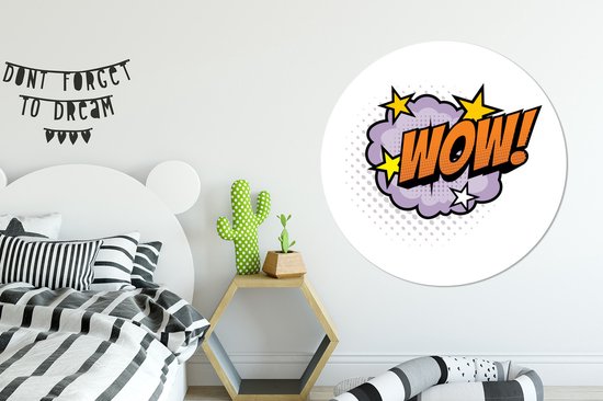 WallCircle - Cercle mural - Cercle mural - ' Wow!' - Proverbes - Citations - Aluminium - Dibond - 120x120 cm - Intérieur et Extérieur XXL
