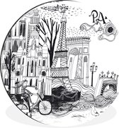 Une illustration artistique de Paris Wall cercle aluminium ⌀ 30 cm - tirage photo sur cercle mural / cercle vivant / cercle jardin (décoration murale)