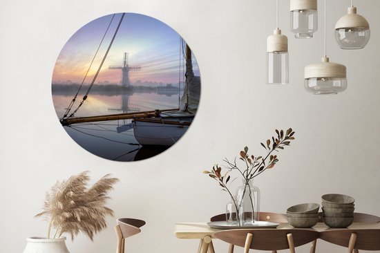 alt-placeholder: voilier-au-dessus des-eaux-du-parc-national-les-larges-en-angleterre_DqG6g4AR_mediumjpg Cercle mural aluminium ⌀ 120 cm - tirage photo sur cercle mural / cercle vivant / cercle jardin (décoration murale) XXL / Groot format !