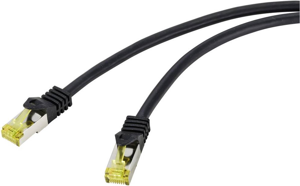 Renkforce RF-4995166 RJ45 Netwerkkabel, patchkabel CAT 6a (losse kabel CAT 7) S/FTP 10.00 m Zwart TPE-mantel, Flexibel,