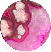 Gros plan d'un cercle mural en agate rose aluminium ⌀ 120 cm - impression photo sur cercle mural / cercle vivant / cercle de jardin (décoration murale)