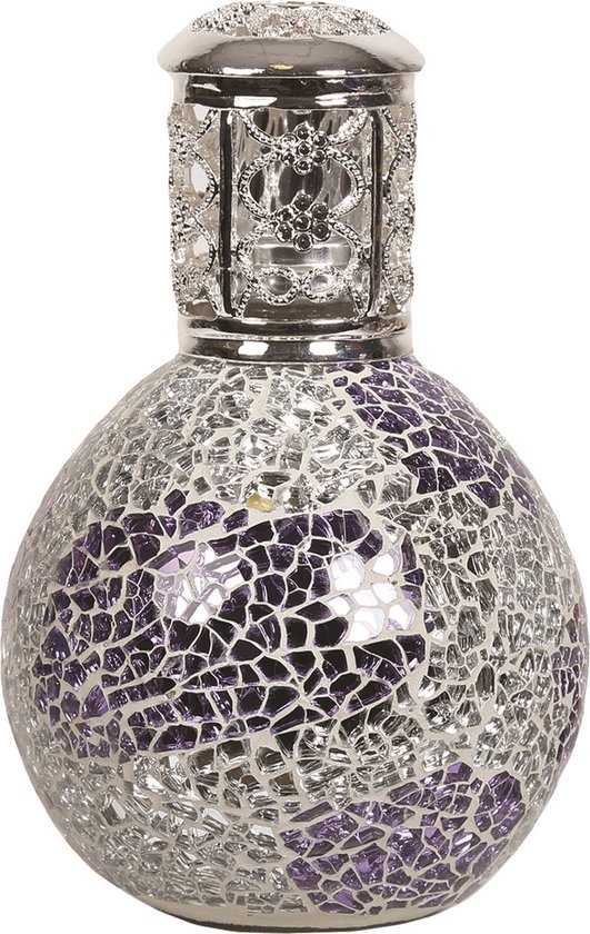 Woodbridge - Aroma Large Fragrance Lamp - Purple & Silver - Mosaic - geurlamp - geurbrander