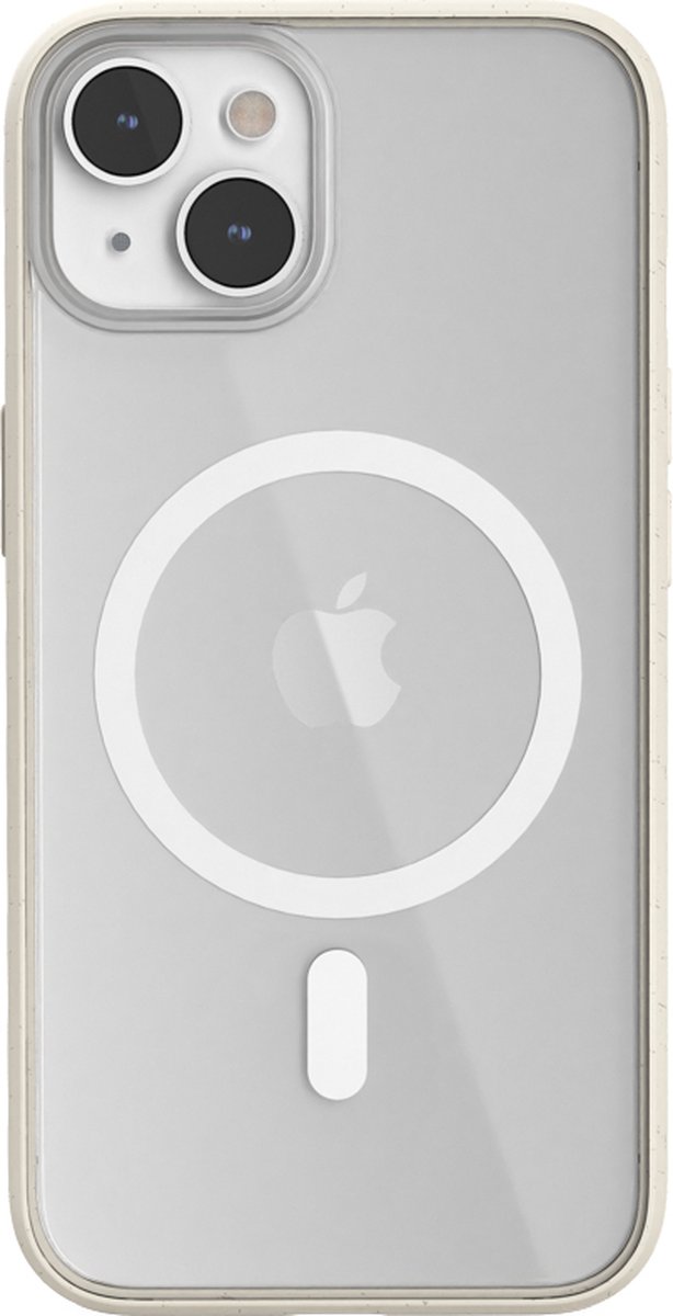Woodcessories Clear Case Bio MagSafe - geschikt voor iPhone 14 Plus - gemaakt van bio-materialen - geschikt voor MagSafe en draadloos laden - Offwhite-clear