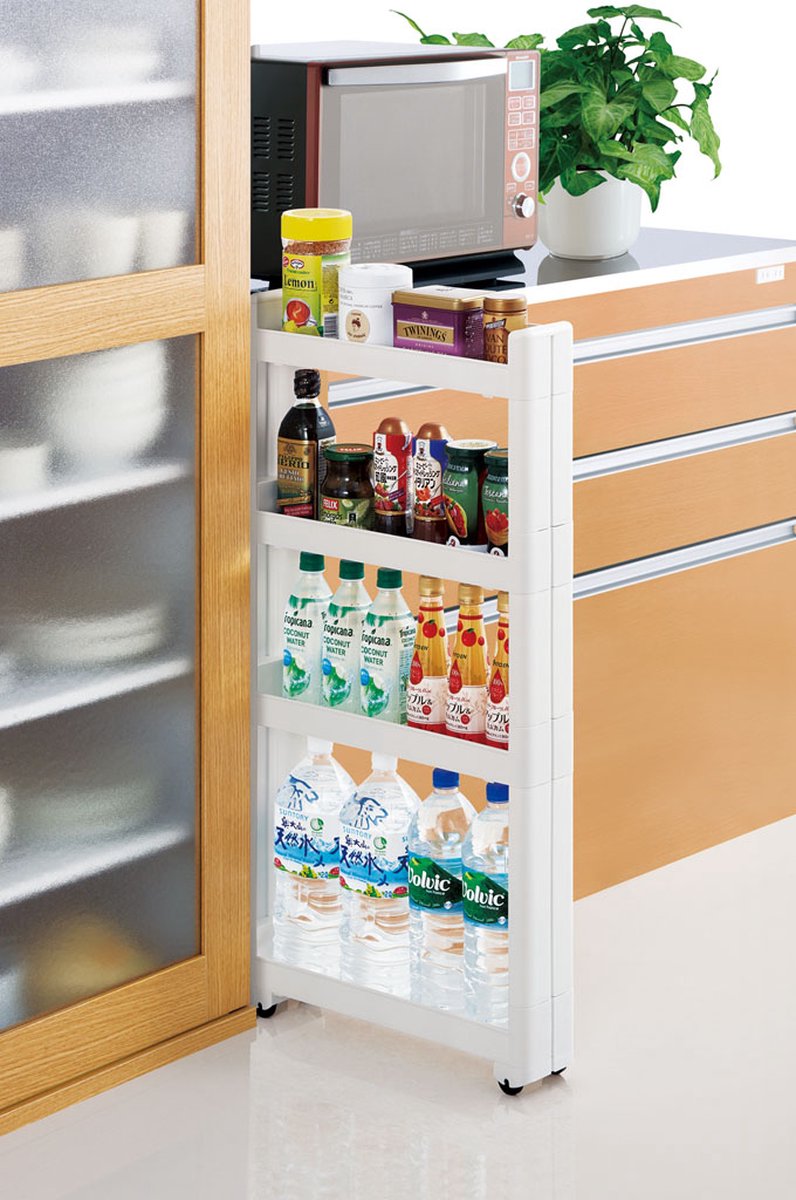 Decopatent® Smal Keukenrek Opbergrek 3 Laags Op Wieltjes Met Vakken - Smalle Kast Keukentrolley Met Wielen Badkamer Nisrek Decopatent® Smal Keukenrek Opbergrek 3 Laags Op Wieltjes Met Vakken - Smalle Kast Keukentrolley Met Wielen Badkamer Nisrek