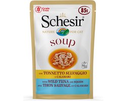 20x Schesir Kattenvoer Wilde Tonijn - Inktvis Soup 85 gr Image