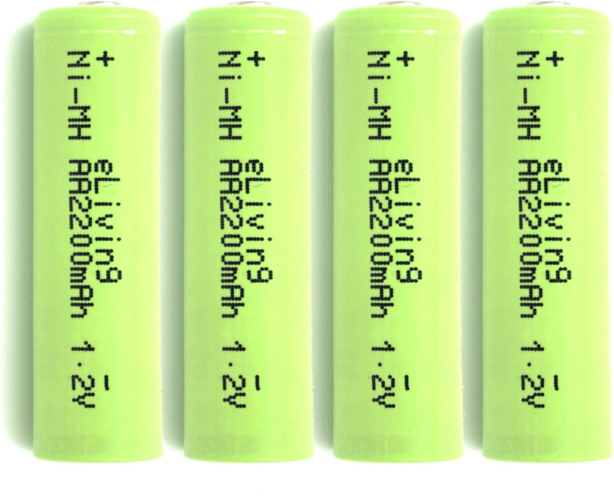 eLiving - Oplaadbare AA Batterijen. Grote Capaciteit, 2200mAh HR6