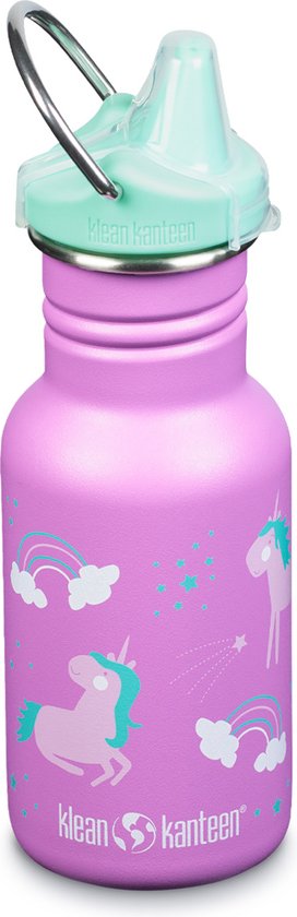 Klean Kanteen RVS Drinkfles Kid Classic - Sippy Cap - unicorns -355ml