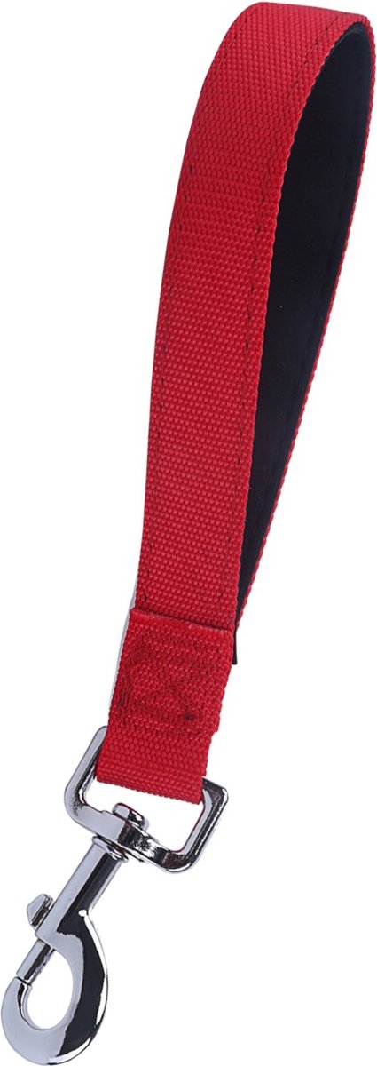 Nobleza Honden korthouder - Lengte 25 cm - Korte hondenriem - Uitlaatriem kort - Rood