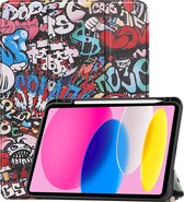 Hoes Geschikt voor iPad 2022 Hoes Tri-fold Tablet Hoesje Case Met Uitsparing Geschikt voor Apple Pencil - Hoesje Geschikt voor iPad 10 Hoesje Hardcover Bookcase - Graffity