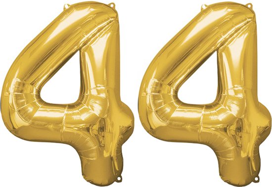 Versiering 44 Jaar Ballon Cijfer 44 Verjaardag Versiering Folie Helium Ballonnen Feest Versiering XL Formaat Goud - 86Cm