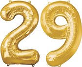 Versiering 29 Jaar Ballon Cijfer 29 Verjaardag Versiering Folie Helium Ballonnen Feest Versiering XL Formaat Goud - 86Cm