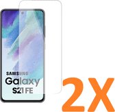 Screenprotector Glas - Tempered Glass Screen Protector - 2x Geschikt voor: Samsung Galaxy S21FE / Samsung Galaxy S21 FE