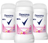 Rexona Motion Sense Sexy Bouquet Deodorant Vrouw - 3 x 40ml - Aardbei & Abrikozengeur - Solid Deodorant Stick - Deodorant Vrouw Voordeelverpakking