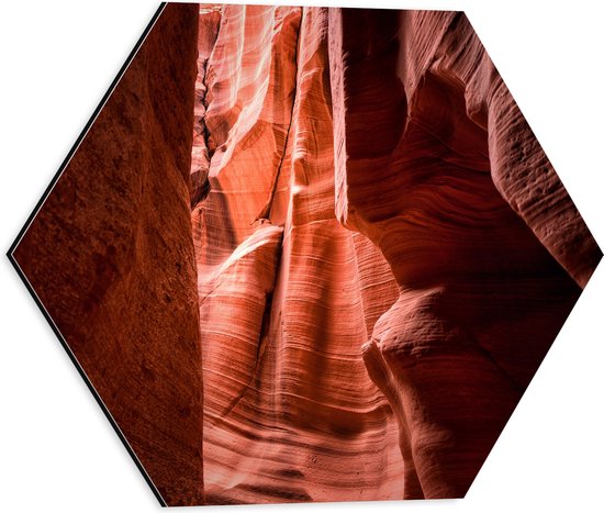 WallClassics - Dibond Hexagon - Lower Antelope Canyon - 40x34.8 cm Foto op Hexagon (Met Ophangsysteem)