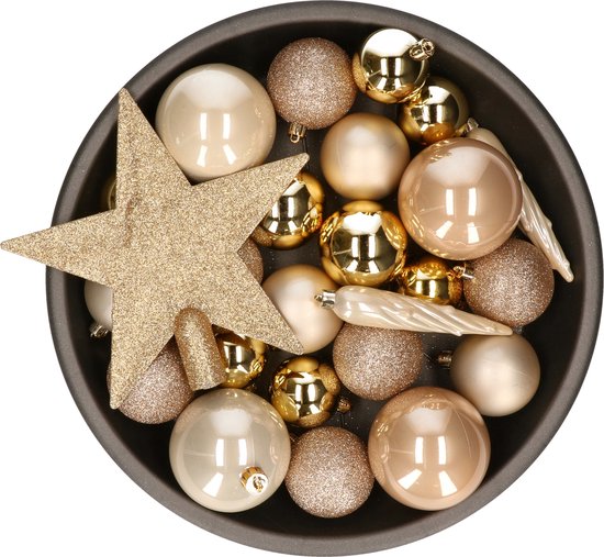 Lot De 9 Boules De Noël Incassables Pailletées - 5 Styles - Pour Intérieur Et Extérieur - Noir, Or, Rouge...