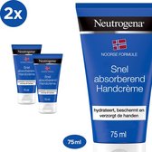 Neutrogena snel absorberende handcrème, lichte formule, 2 x 75 ml
