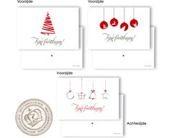 LMWK011 - kerstkaarten met enveloppen - Kerstkaarten Set 12 stuks - nieuwjaar kerstkaarten - Merry Christmas - Kerstkaart - Nieuwjaarskaarten- oud en nieuw - Wenskaarten - luxe kerstkaarten
