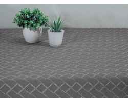 Jacquard Geweven Gecoat Luxe Tafellaken - Tafelzeil - Tafelkleed - Ibor antraciet - Hoogwaardig - Opgerold op dunne rol - Geen plooien - Rechthoekig - 140 cm x 240
