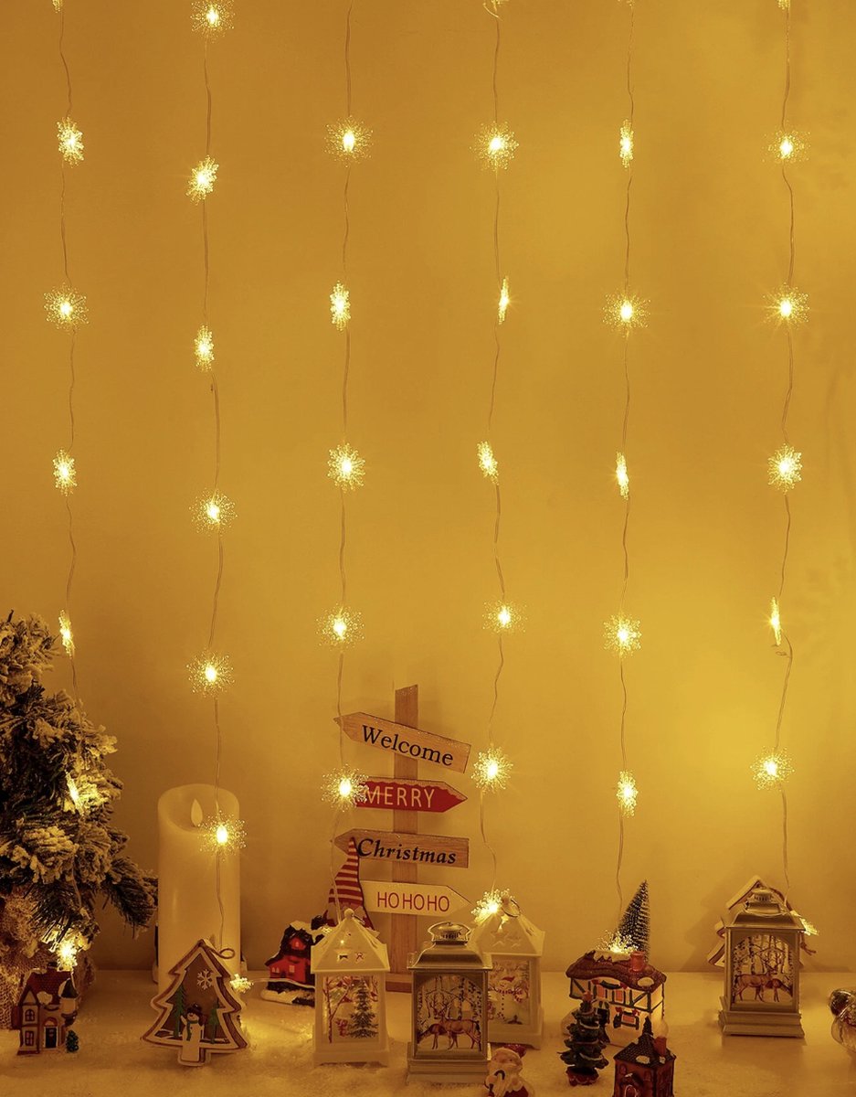 Kerst String Gordijnlicht Kerstdecoratie Batterij Verlichte