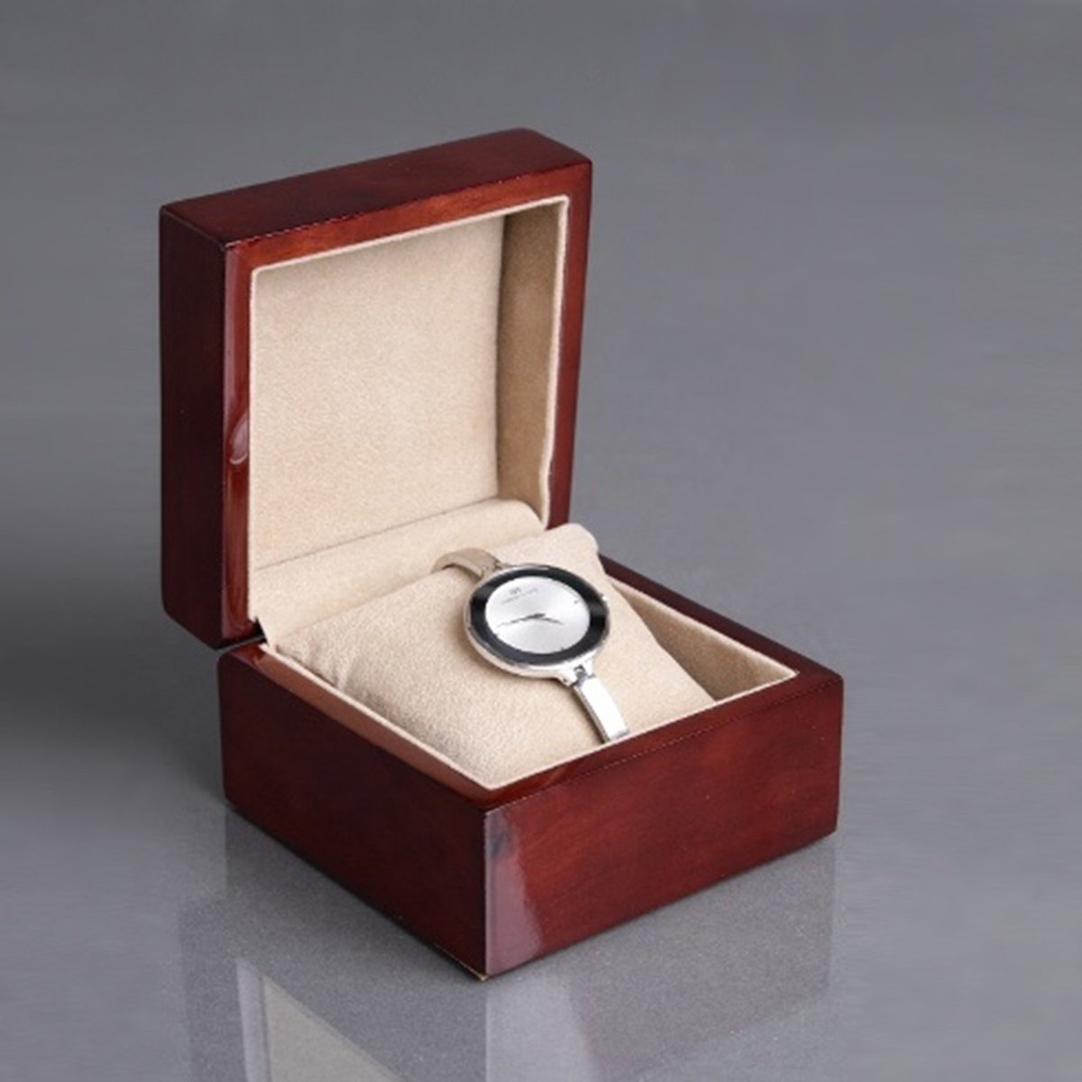 Polshorloge Doos - glanzend hout Horlogebox