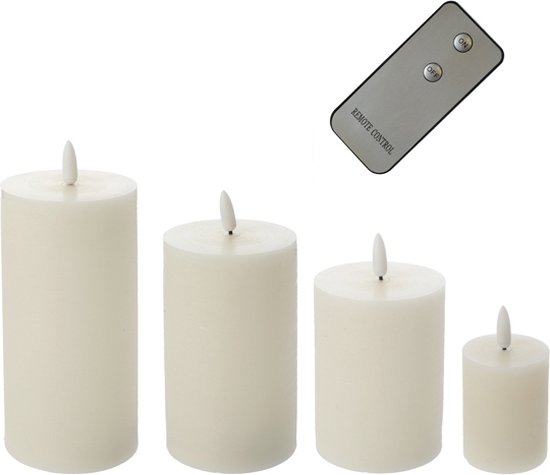 4 stuks luxe Led kaarsen met beweegbare vlam en afstandsbediening