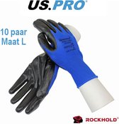Werkhandschoenen / Monteur handschoenen 10 paar in de maat L (maat 9)