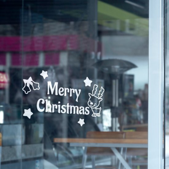 Raamsticker Kerst Hert Merry Christmas | Plak het