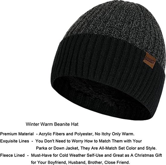 Set d'hiver pour homme - comprenant un bonnet, une écharpe et des Gants  avec écran
