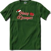 Merry kissmyass - T-Shirt - Heren - Bottle Groen - Maat XL